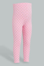 تنزيل الصورة على معرض الصور، Redtag-Pink-Printed-Foil-Legging-Leggings-Infant-Girls-3 to 24 Months

