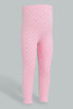 Redtag-Pink-Printed-Foil-Legging-Leggings-Infant-Girls-3 to 24 Months