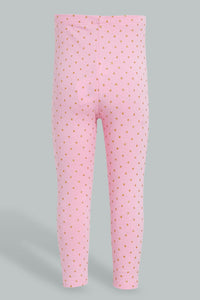 Redtag-Pink-Printed-Foil-Legging-Leggings-Infant-Girls-3 to 24 Months