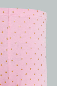Redtag-Pink-Printed-Foil-Legging-Leggings-Infant-Girls-3 to 24 Months