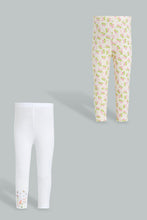 تنزيل الصورة على معرض الصور، Redtag-Assorted-2Pcs-Pack-Floral-Print-Legging-Leggings-Infant-Girls-3 to 24 Months
