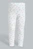 Redtag-Assorted-2Pcs-Pack-Floral-Print-Legging-Leggings-Infant-Girls-3 to 24 Months