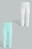 Redtag-Assorted-2Pcs-Pack-Floral-Print-Legging-Leggings-Infant-Girls-3 to 24 Months