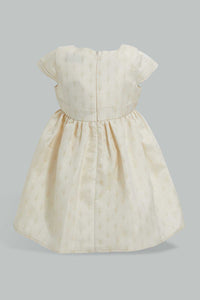 Redtag-Jacquard-Cap-Sleeves-Dress-Dresses-Infant-Girls-3 to 24 Months