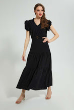 تنزيل الصورة على معرض الصور، Redtag-Black-Lace-Dress-With-Belt-Dresses-Women&#39;s-
