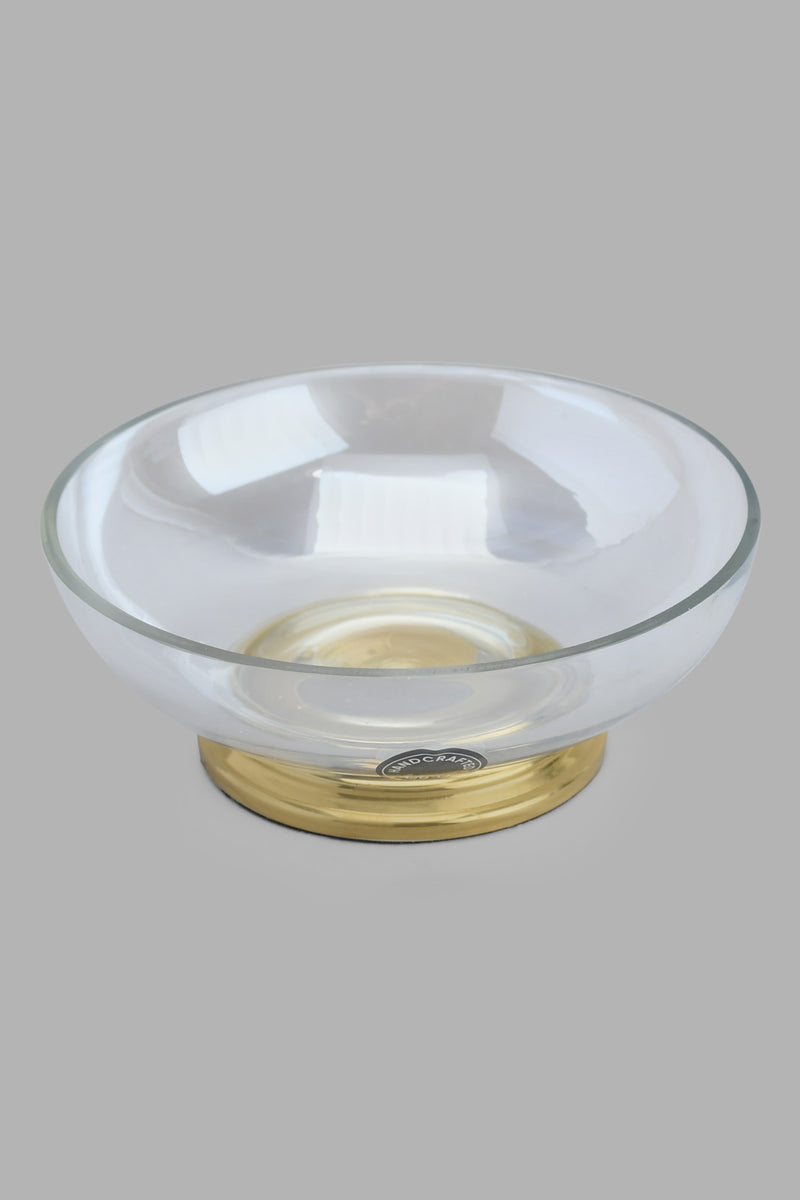 Redtag-Gold-Clear-Glass-Soap-Dish-Soap-Dishes-Home-Bathroom-