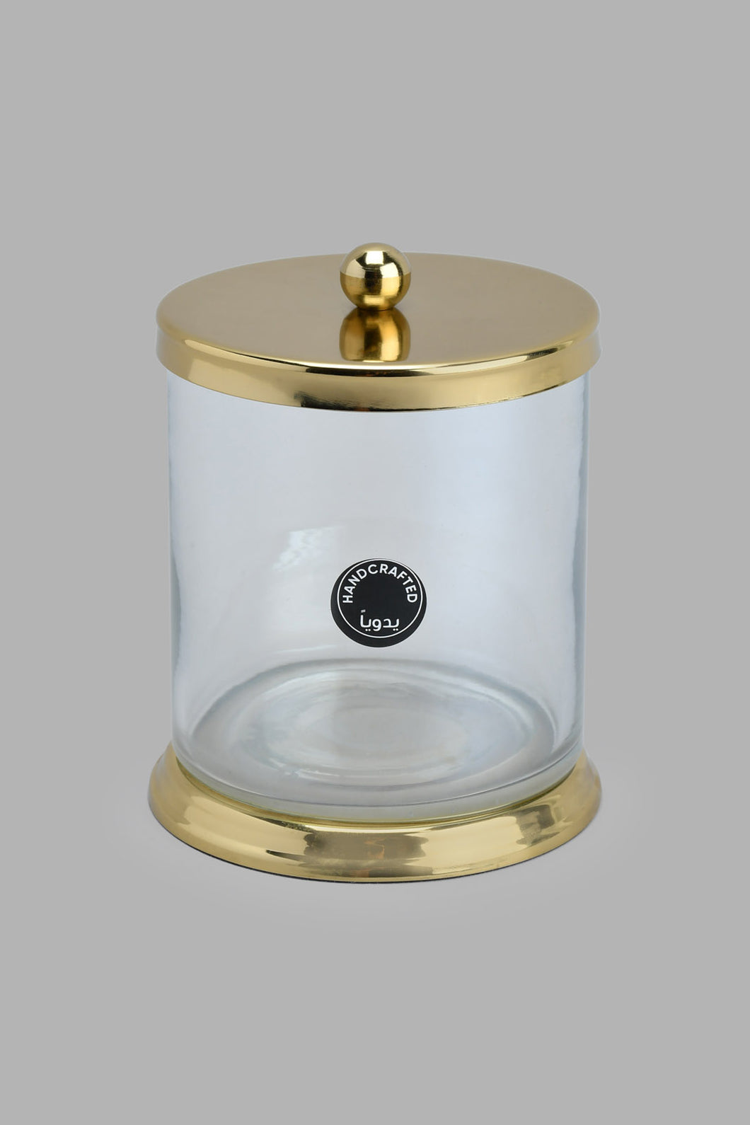 Redtag-Gold-Clear-Glass-Cotton-Jar-Cotton-Jars-Home-Bathroom-