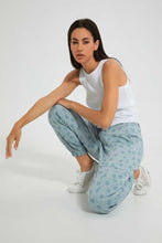 Load image into Gallery viewer, Redtag-Blue-Allover-Printed-Jogger-Jeans-Jogger-Fit-Women&#39;s-
