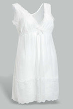 Load image into Gallery viewer, Redtag-Ivory-Plain-Non-Padded-Mesh-Babydoll-With-Thong-Babydolls-Women&#39;s-
