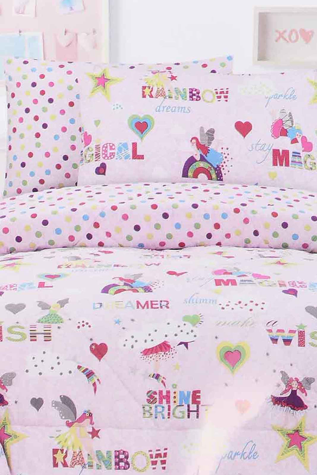 Redtag-Pink-Heart-Print-2-Piece-Comforter-Set-(Kids)-Kids-Comforters-Home-Bedroom-