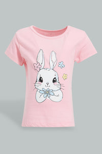 Redtag-Multi-Colour-Rabbit-Print-2Pcs-Pack-Short-&-Full-Length-Pyjama-Set-Colour:Assorted,-Filter:Infant-Girls-(3-to-24-Mths),-Infant-Girls-Pyjama-Sets,-New-In,-New-In-ING,-Non-Sale,-S22B,-Section:Kidswear-Infant-Girls-3 to 24 Months