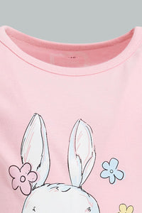 Redtag-Multi-Colour-Rabbit-Print-2Pcs-Pack-Short-&-Full-Length-Pyjama-Set-Colour:Assorted,-Filter:Infant-Girls-(3-to-24-Mths),-Infant-Girls-Pyjama-Sets,-New-In,-New-In-ING,-Non-Sale,-S22B,-Section:Kidswear-Infant-Girls-3 to 24 Months