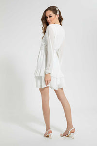 Redtag-White--Belted-Dress-Dresses-Women's-