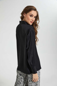 Redtag-Black-Collared--Shirt-Blouses-Women's-