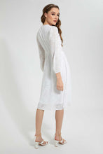 تنزيل الصورة على معرض الصور، Redtag-White-Textured-Dress-Dresses-Women&#39;s-
