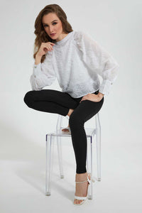 Redtag-White-Textured-Blouse-Blouses-Women's-