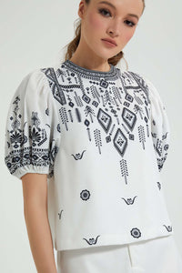 Redtag-White-Printed-Top-Blouses-Women's-