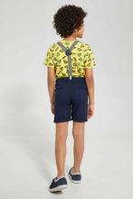 تنزيل الصورة على معرض الصور، Redtag-Navy-Chino-Short-With-Braces-Chino-Shorts-Boys-2 to 8 Years
