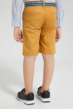 Load image into Gallery viewer, Redtag-Yellow-Belted-Birdseye-Short-Shorts-Boys-2 to 8 Years
