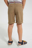 Redtag-Beige-Belted-Birdseye-Short-Shorts-Boys-2 to 8 Years