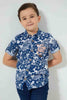 Redtag-Navy-Viscose-Ss-Shirt-Casual-Shirts-Boys-2 to 8 Years