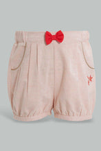 Load image into Gallery viewer, Redtag-White-Cut-And-Sew-Embroidered-Blouse-With-Coral-Short-Sets-Infant-Girls-3 to 24 Months
