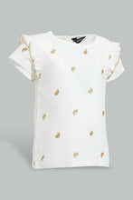 Load image into Gallery viewer, Redtag-Ivory-Bunny-Printed-T-Shirt-All-Over-Prints-Infant-Girls-3 to 24 Months
