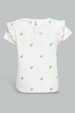 Load image into Gallery viewer, Redtag-Ivory-Bunny-Printed-T-Shirt-All-Over-Prints-Infant-Girls-3 to 24 Months
