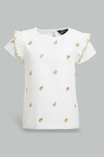 Load image into Gallery viewer, Redtag-Ivory-Bunny-Printed-T-Shirt-All-Over-Prints-Infant-Girls-3 to 24 Months
