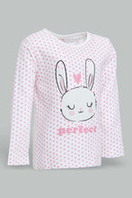 Load image into Gallery viewer, Redtag-Multi-Colour-Bunny-Aop-2-Pc-Pack-Full-Length-Pyjama-Set-Pyjama-Sets-Infant-Girls-3 to 24 Months
