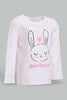 Redtag-Multi-Colour-Bunny-Aop-2-Pc-Pack-Full-Length-Pyjama-Set-Pyjama-Sets-Infant-Girls-3 to 24 Months