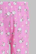 Load image into Gallery viewer, Redtag-Multi-Colour-Bunny-Aop-2-Pc-Pack-Full-Length-Pyjama-Set-Pyjama-Sets-Infant-Girls-3 to 24 Months
