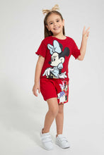 تنزيل الصورة على معرض الصور، Redtag-Red-S/Slv-Casual-T-Shirt-With-Minnie-Placement-Print-Blouses-Girls-2 to 8 Years
