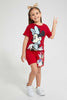 Redtag-Red-S/Slv-Casual-T-Shirt-With-Minnie-Placement-Print-Blouses-Girls-2 to 8 Years