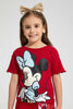 Redtag-Red-S/Slv-Casual-T-Shirt-With-Minnie-Placement-Print-Blouses-Girls-2 to 8 Years