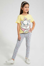 تنزيل الصورة على معرض الصور، Redtag-Lt.-Yellow-S/Slv-Casual-T-Shirt-With-Marie-Placement-Print-Blouses-Girls-2 to 8 Years
