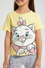 تنزيل الصورة على معرض الصور، Redtag-Lt.-Yellow-S/Slv-Casual-T-Shirt-With-Marie-Placement-Print-Blouses-Girls-2 to 8 Years
