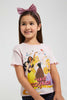 Redtag-Pale-Pink--S/Slv-Casual-T-Shirt-With-Princess--Placement-Print-Blouses-Girls-2 to 8 Years