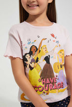 تنزيل الصورة على معرض الصور، Redtag-Pale-Pink--S/Slv-Casual-T-Shirt-With-Princess--Placement-Print-Blouses-Girls-2 to 8 Years
