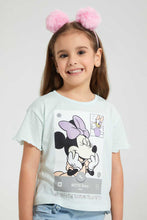 تنزيل الصورة على معرض الصور، Redtag-Mint--S/Slv-Casual-T-Shirt-With-Mickey--Placement-Print-Blouses-Girls-2 to 8 Years
