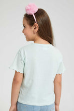 تنزيل الصورة على معرض الصور، Redtag-Mint--S/Slv-Casual-T-Shirt-With-Mickey--Placement-Print-Blouses-Girls-2 to 8 Years
