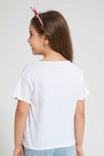 تنزيل الصورة على معرض الصور، Redtag-White--S/Slv-Casual-T-Shirt-With-Helllo-Kitty---Placement-Print-Blouses-Girls-2 to 8 Years
