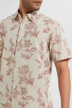 تنزيل الصورة على معرض الصور، Redtag-Beige-Printed-S/S-Shirt-Casual-Shirts-Men&#39;s-
