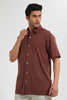 Redtag-Brown-S/S-Jersey-Shirt-Casual-Shirts-Men's-