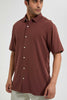 Redtag-Brown-S/S-Jersey-Shirt-Casual-Shirts-Men's-