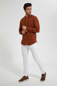 Redtag-Rust-Zipper-Shirt-Casual-Shirts-Men's-