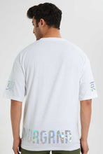 تنزيل الصورة على معرض الصور، Redtag-White-Crew-Neck-T-Shirt-Embellished-Men&#39;s-
