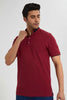 Redtag-Burgandy-Printed-Standup-Collar-Polo-Shirt-Polo-Shirts-Men's-