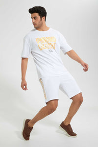 Redtag-White-Gold-Foil-Printed-Loungewear-Short-Loungewear-Men's-