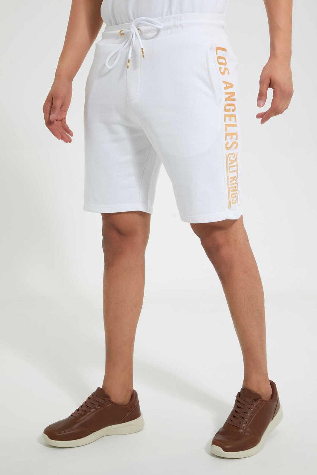 Redtag-White-Gold-Foil-Printed-Loungewear-Short-Loungewear-Men's-